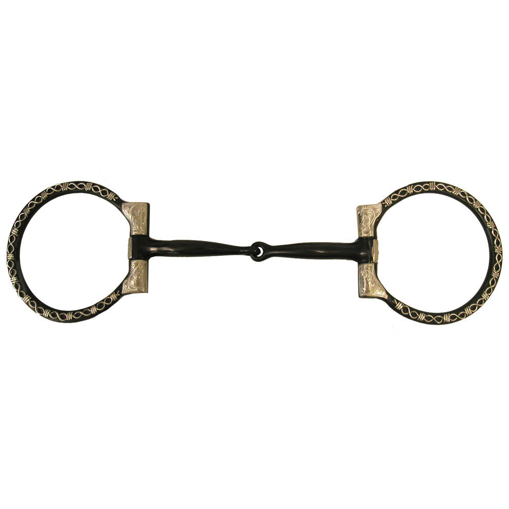 Futurity Snaffle Bit Sweet Iron with Copper Inlay Barbwire Detail 5