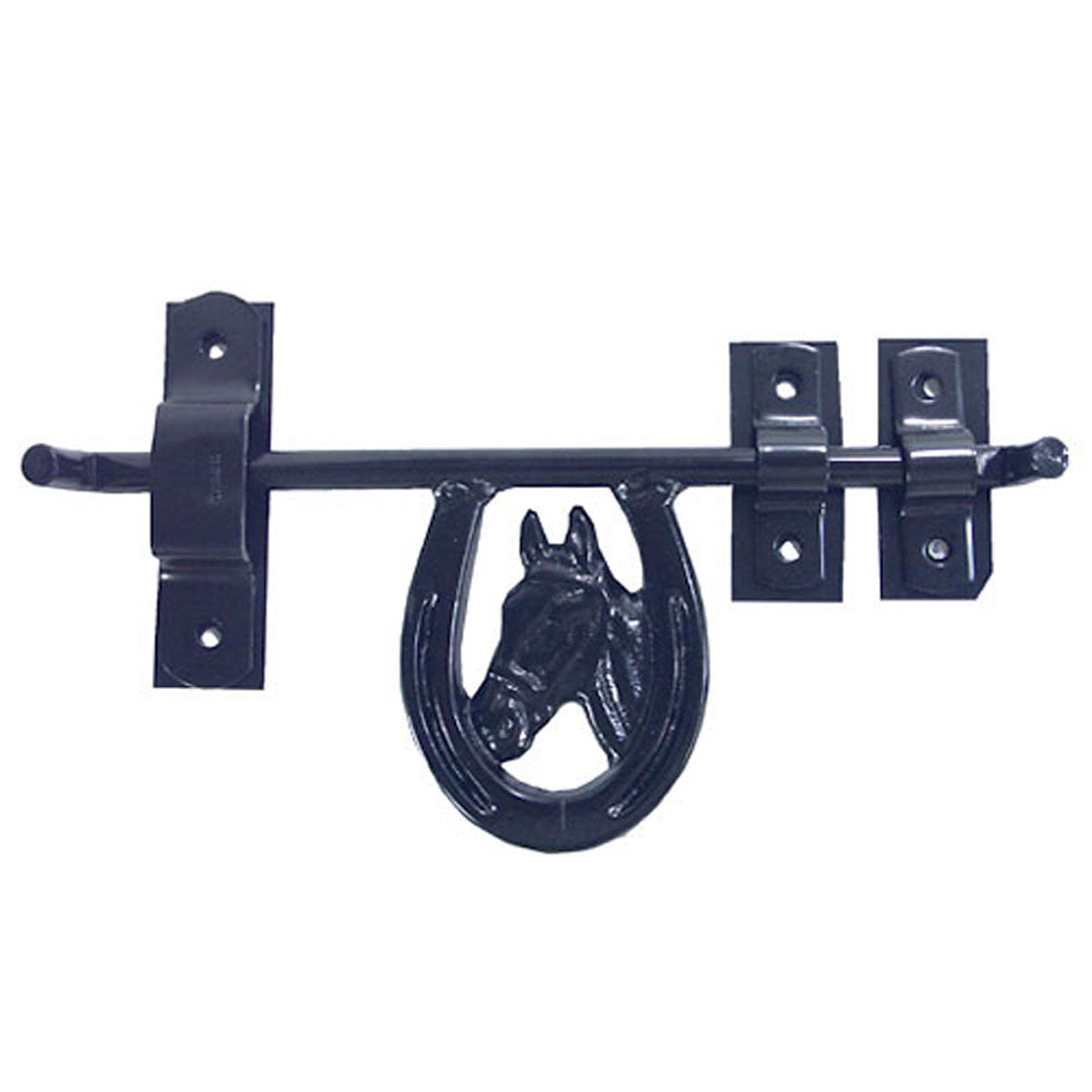 Horseshoe with Horsehead Barn Door Latch Coated - No Package