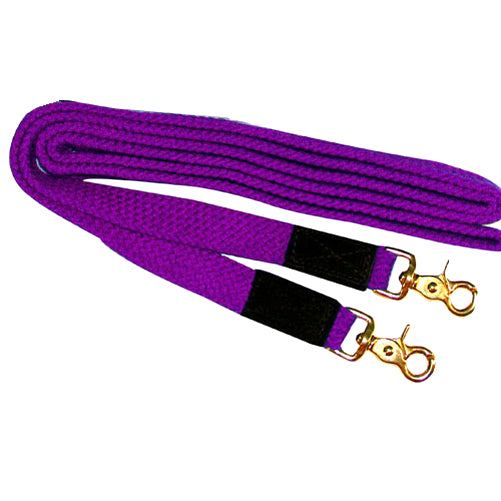 8' Flat Cotton Braided Reins with Trigger Snaps